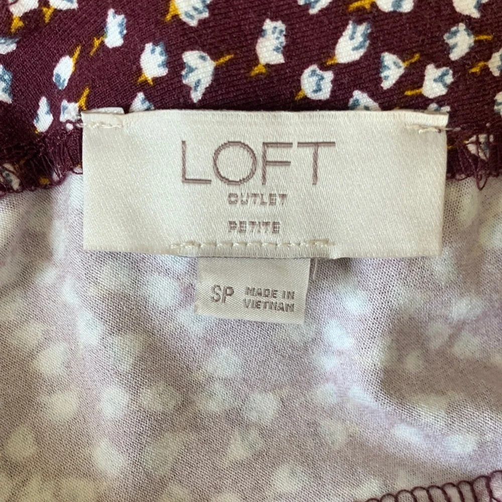 Loft Outlet Petite Maroon Swing Dress 3/4 sleeves size small - Picture 12 of 15